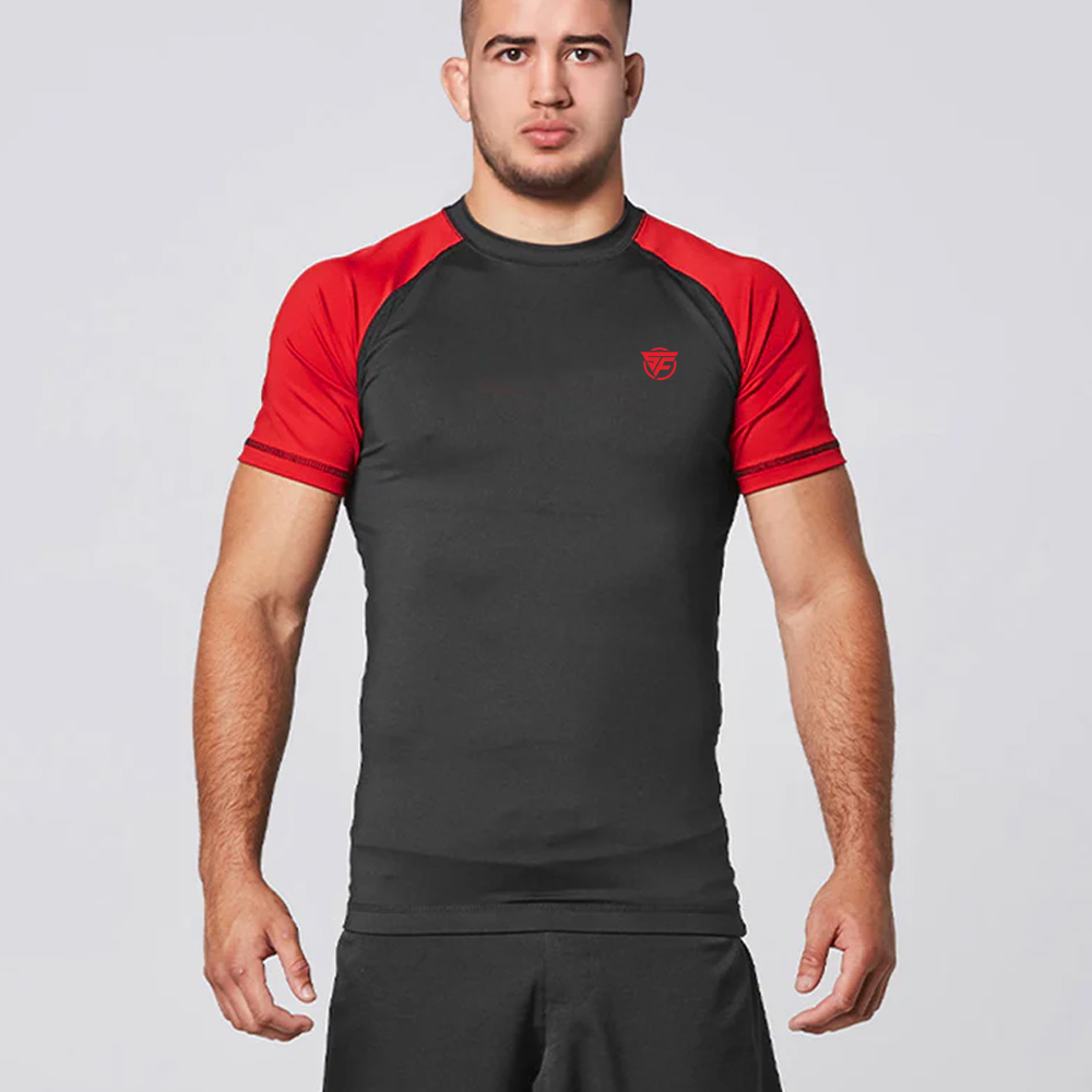 Men’s Standard Red Short Sleeve Muay Thai Rash Guard