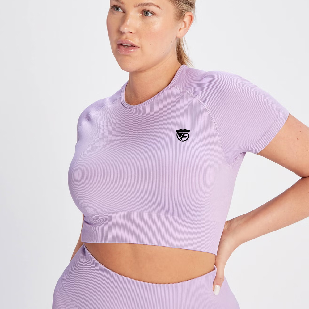 Rib Seamless Crop Top – Bright Lilac