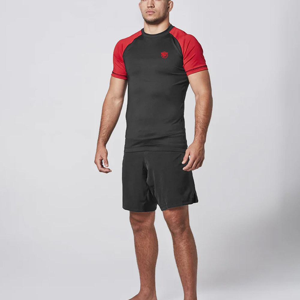 Men’s Standard Red Short Sleeve Muay Thai Rash Guard