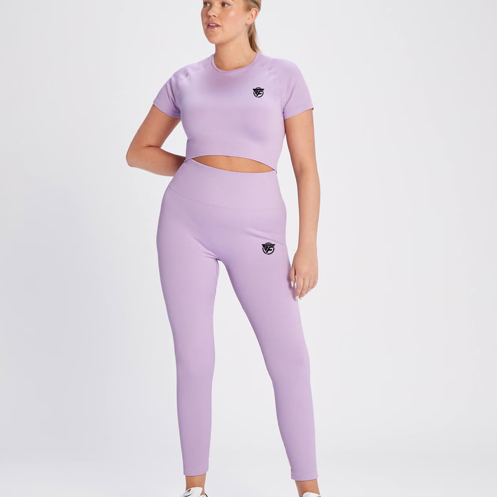 Rib Seamless Crop Top – Bright Lilac