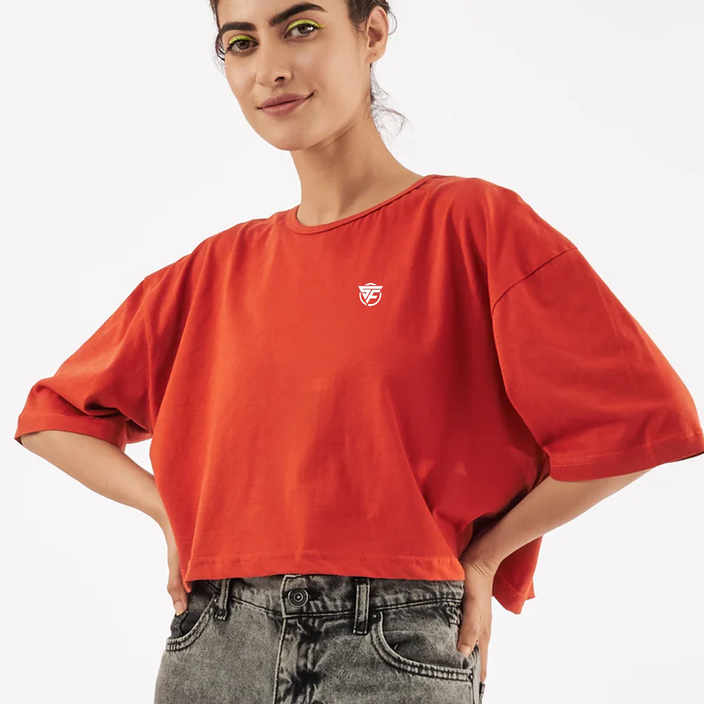 Women’s Relaxed Crop Top Clay Red